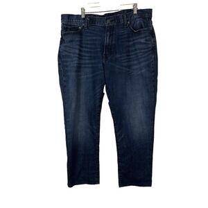 Lucky Brand 363 Straight Jeans ALTERED Blue Mens Dark Wash Denim Workwear Casual